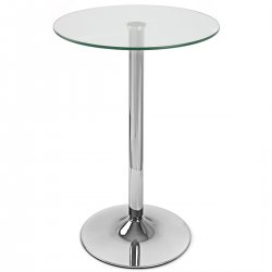 Table de Bar Chrome - Vetro Poseur Transparent