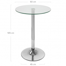 Table de Bar Chrome - Vetro Poseur Transparent