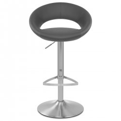 Chaise de Bar Faux Cuir Chrome Brossé - Crescent Matelassé