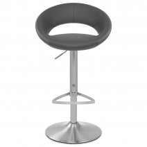 Chaise de Bar Faux Cuir Chrome Brossé - Crescent Matelassé