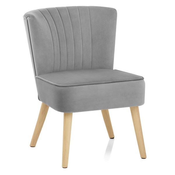 Chaise Bois Velours - Harmony Gris Chaise Bois Velours - Harmony Gris