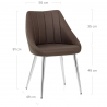 Chaise Faux Cuir Chrome - Tempo Marron