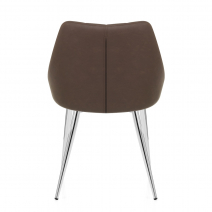 Chaise Faux Cuir Chrome - Tempo Marron