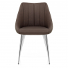 Chaise Faux Cuir Chrome - Tempo Marron