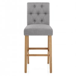 Tabouret de Bar Bois Tissu - Barrington Gris