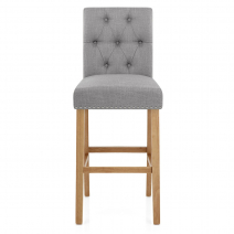 Tabouret de Bar Bois Tissu - Barrington Gris