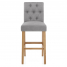 Tabouret de Bar Bois Tissu - Barrington Gris