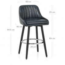 Chaise de Bar Bois Faux Cuir Antique - Hamilton Gris
