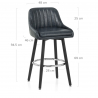 Chaise de Bar Bois Faux Cuir Antique - Hamilton Gris