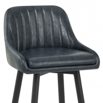 Chaise de Bar Bois Faux Cuir Antique - Hamilton Gris