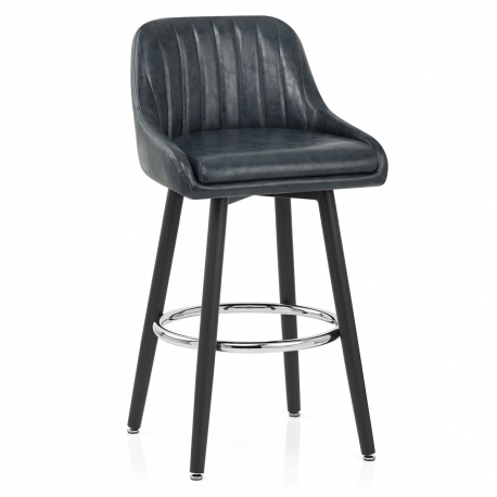Chaise de Bar Bois Faux Cuir Antique - Hamilton Gris