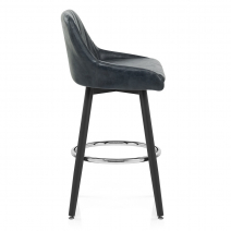 Chaise de Bar Bois Faux Cuir Antique - Hamilton Gris