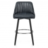 Chaise de Bar Bois Faux Cuir Antique - Hamilton Gris