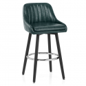 Chaise de Bar Bois Faux Cuir Antique - Hamilton Vert