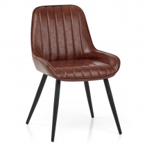 Chaise Faux Cuir - Mustang Marron