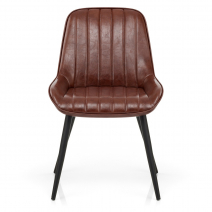 Chaise Faux Cuir - Mustang Marron