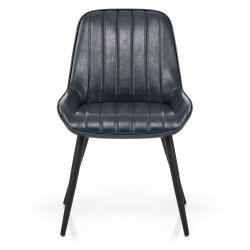 Chaise Faux Cuir - Mustang Bleu