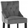 Chaise de Bar Velours Bois - Loxley Gris