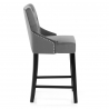 Chaise de Bar Velours Bois - Loxley Gris