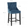 Chaise de Bar Velours Bois - Loxley Bleu