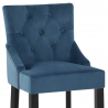 Chaise de Bar Velours Bois - Loxley Bleu