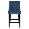 Chaise de Bar Velours Bois - Loxley Bleu