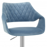 Chaise de Bar Chrome Velours - Fairfield Bleu