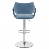 Chaise de Bar Chrome Velours - Fairfield Bleu