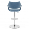 Chaise de Bar Chrome Velours - Fairfield Bleu