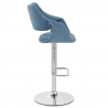 Chaise de Bar Chrome Velours - Fairfield Bleu