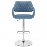 Chaise de Bar Chrome Velours - Fairfield Bleu