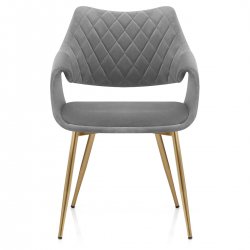 Chaise Metal Velours - Fairfield Rose