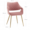 Chaise Metal Velours - Fairfield Rose