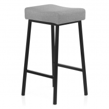 Tabouret Tissu Chrome - Uno Gris 