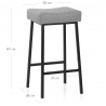 Tabouret Tissu Chrome - Uno Gris 