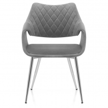 Chaise Metal Velours - Fairfield Gris