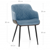Chaise Bois Velours - Dakota Bleu