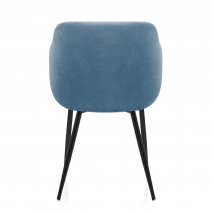 Chaise Bois Velours - Dakota Bleu