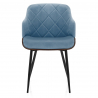Chaise Bois Velours - Dakota Bleu