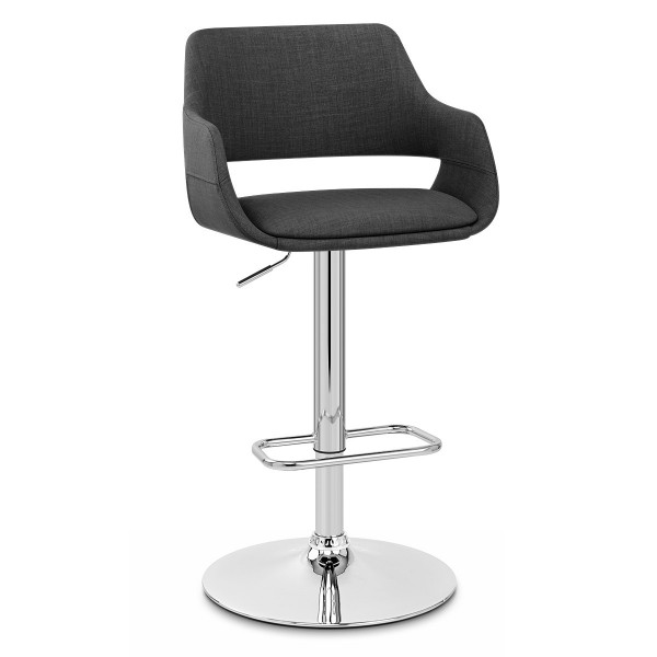 Chaise de bar Chrome Tissu - Nuevo Gris Foncé Chaise de bar Chrome Tissu - Nuevo Gris Foncé