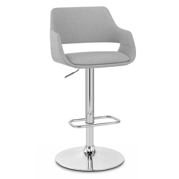 Chaise de bar Chrome Tissu - Nuevo Gris Chaise de bar Chrome Tissu - Nuevo Gris