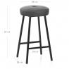 Tabouret de Bar Faux Cuir - Buzz Gris