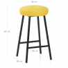Tabouret de Bar Faux Cuir - Buzz Jaune