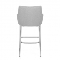 Chaise de Bar Chrome Tissu - Orion Gris