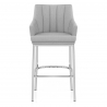 Chaise de Bar Chrome Tissu - Orion Gris