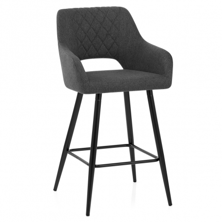 Tabouret de Bar Tissu - Lopez Gris Foncé