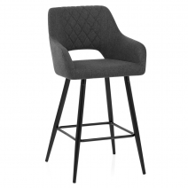 Tabouret de Bar Tissu - Lopez Gris Foncé