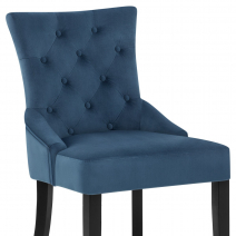 Chaise Velours Bois Noir - Verdi Bleu