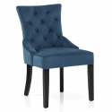 Chaise Velours Bois Noir - Verdi Bleu