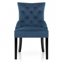 Chaise Velours Bois Noir - Verdi Bleu